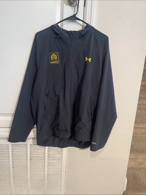 Under Armour Black Hooded Jacket with Yellow Logos
